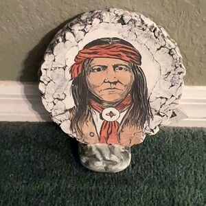Geronimo Shales of Clay Indian Art Plaque
